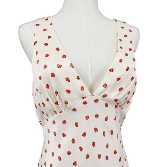 Zara Viral Strawberry Mini Dress Summer V Neck Size Large - Picture 9 of 14